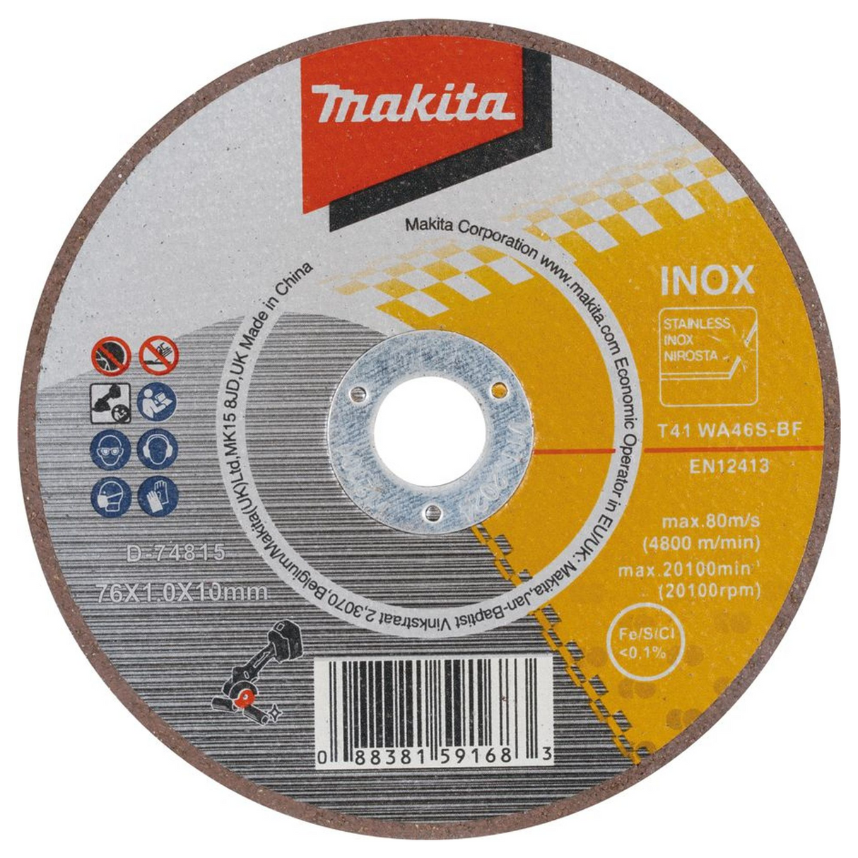 D-74815 - Thin abrasive cutting disc Makita D-74815 76x1x10mm - Image 2