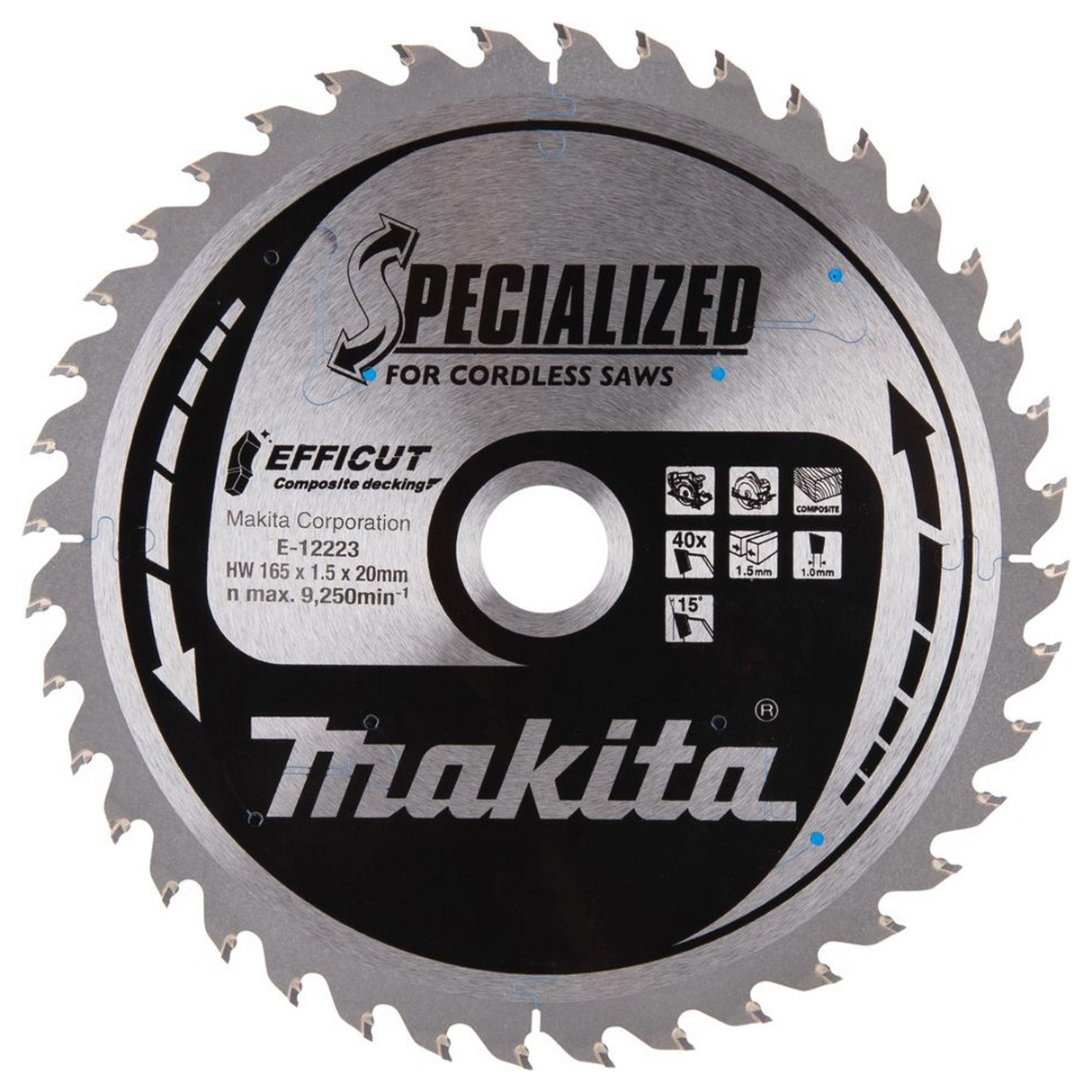 E-12223 - Circular Saw Blade Makita Efficut E-12223 165x20mm 40T - Image 4