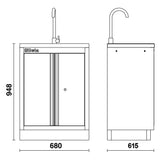 Modulo fisso con lavandino Beta C45PRO 2.0 ML