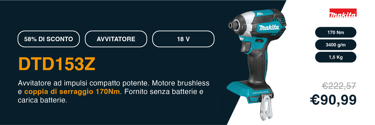 Avvitatore a impulsi Makita DTD153ZJ 18V