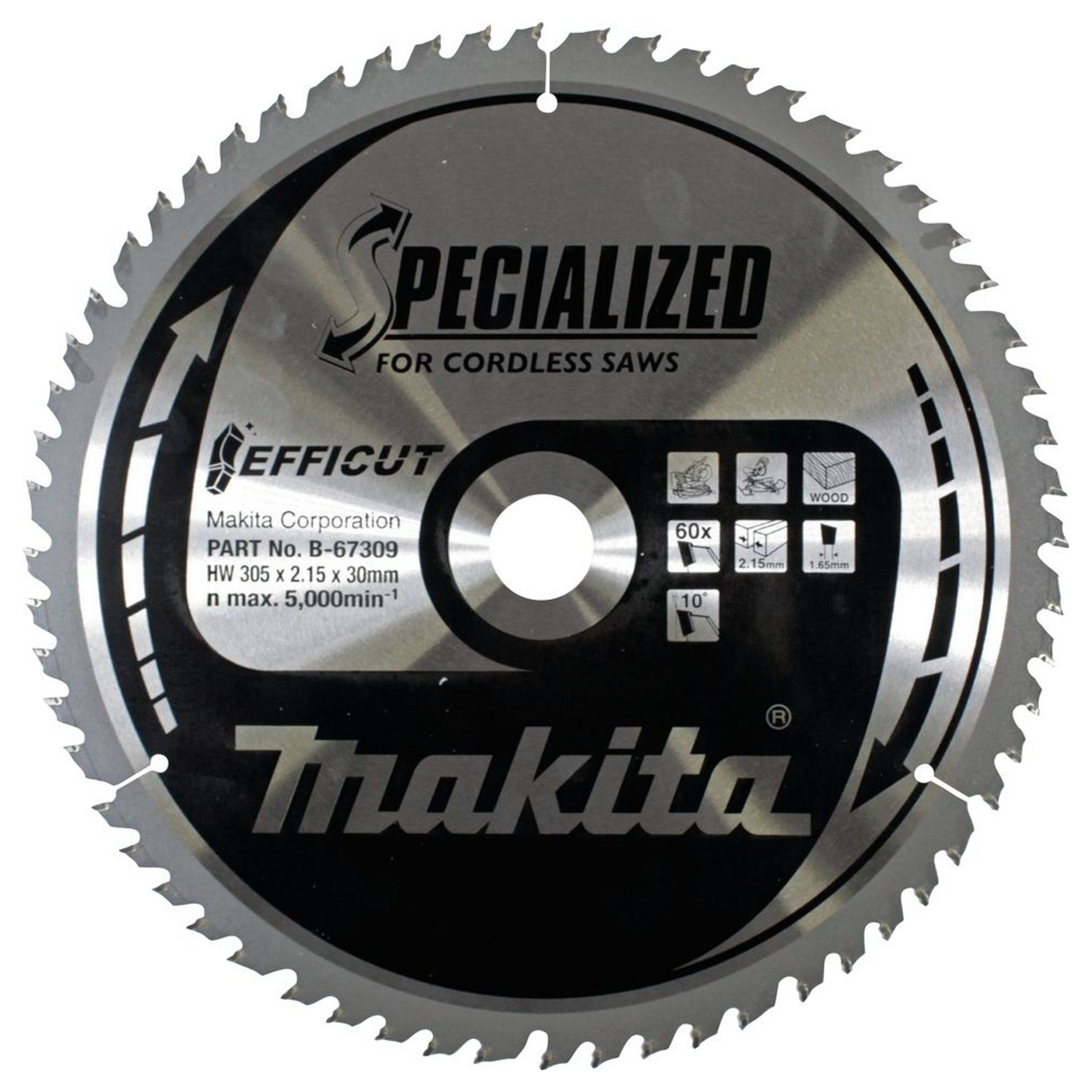 B-67309 - Lama Efficut TCT Makita B-67309 305x30mm 60 Denti - Immagine 2