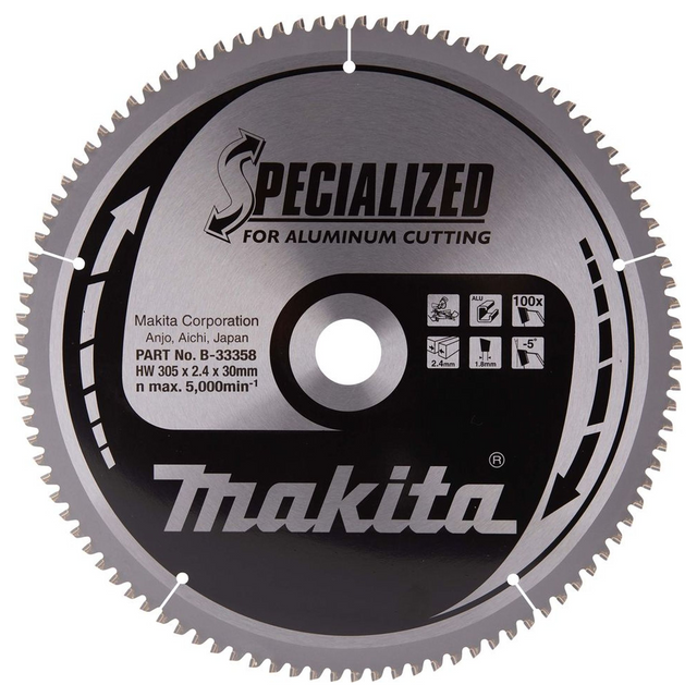 B-33358 - Lama TCT Specialized Makita B-33358 305x30mm 100T Alluminio - Immagine 2