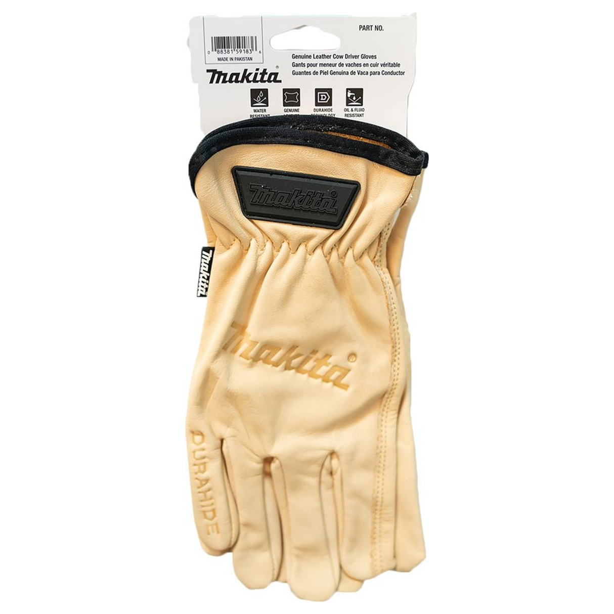 P-84632 - Work Gloves Makita P-84632 Cow Driver Leather Size L - Image 4