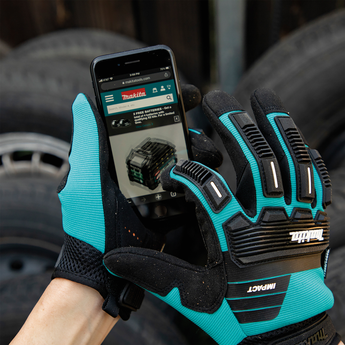 P-84573 - Guanti Antiurto Demolizione Makita P-84573 Taglia L - Immagine 5