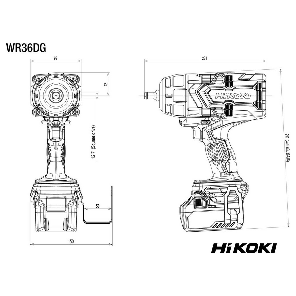 WR36DGW2Z - Avvitatore ad Impulsi HiKOKI WR36DGW2Z 36V - Immagine 8