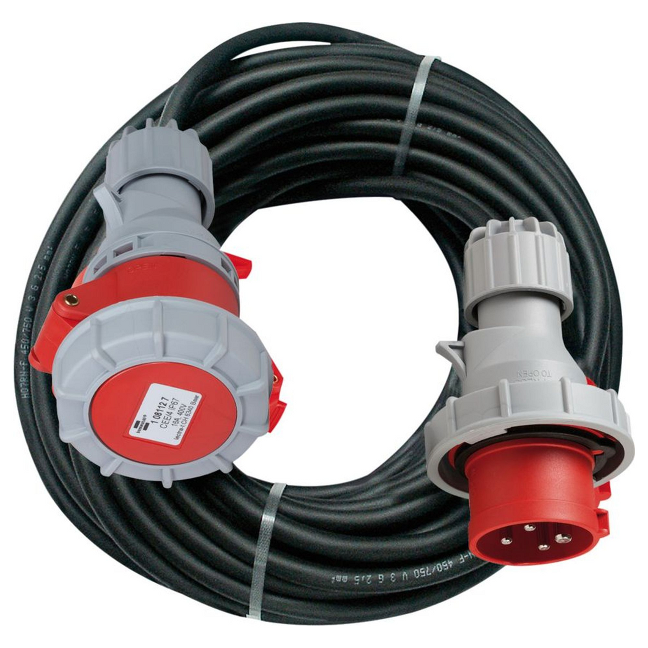 1164027 - CEE IP67 extension cord 25m black H07RN-F 4G2.5